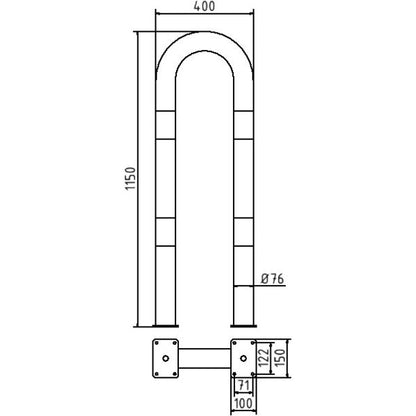 Rammschutzbügel Stahlrohr Ø 76 x 2,6 mm