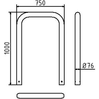 Abweisebügel Ø 76 x 2,6 mm ohne Querholm zum Einbetonieren