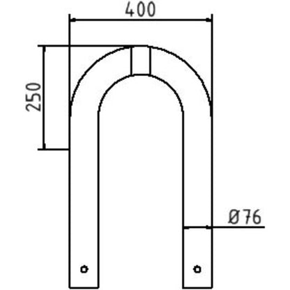 Rammschutzbügel Stahlrohr Ø 76 x 2,6 mm