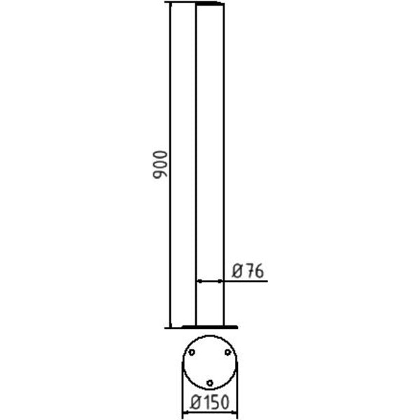 Edelstahlpfosten Ø 76 mm ohne Ziernut