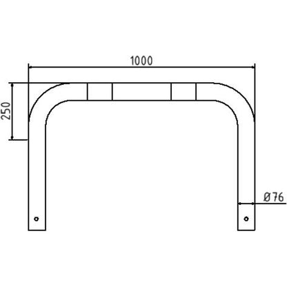 Rammschutzbügel Stahlrohr Ø 76 x 2,6 mm