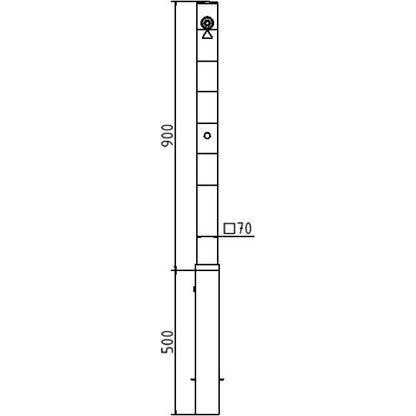 Absperrpfosten 70 x 70 mm herausnehmbar mit Dreikantverschluss