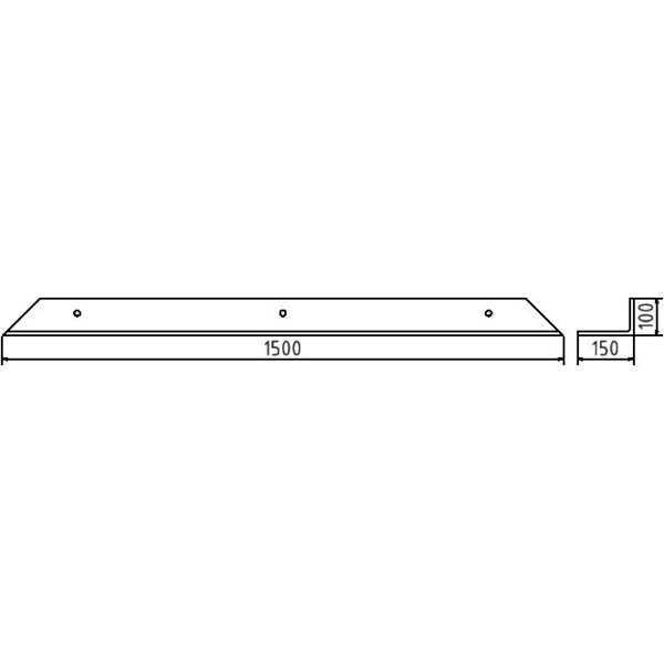 Schrammbord Stahlwinkel 100 x 150 x 10 mm für Dübelbefestigung