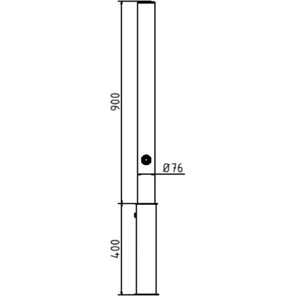 Edelstahlpfosten Ø 76 mm ohne Ziernut
