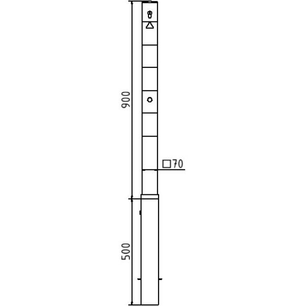 Absperrpfosten 70 x 70 mm herausnehmbar mit Profilzylinderschloss