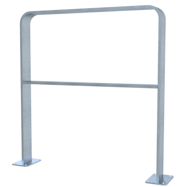 Anlehnbügel aus Flachstahl 80 x 12 mm in gebogener Ausführung