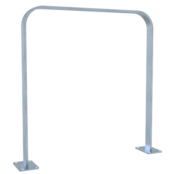 Anlehnbügel aus Flachstahl 50 x 12 mm in gebogener Ausführung