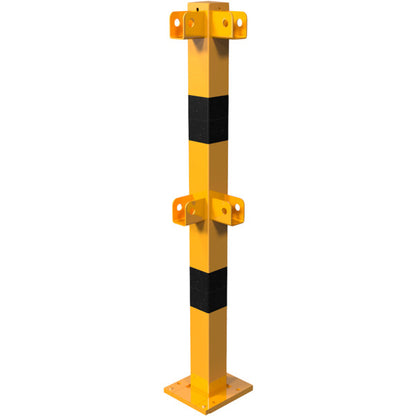 Standpfosten aus 70 x 70 mm Stahlrohr zum aufdübeln abnehmbar