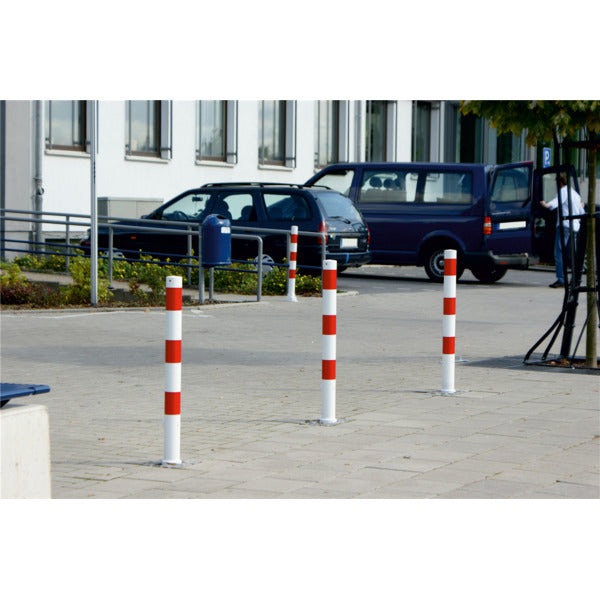 Absperrpfosten Stahlrohr Ø 76 x 2,6 mm umlegbar mit Profilzylinderschloss