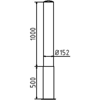 Absperrpoller Stahlrohr Ø 152 x 3,2 mm herausnehmbar ohne Verschluss