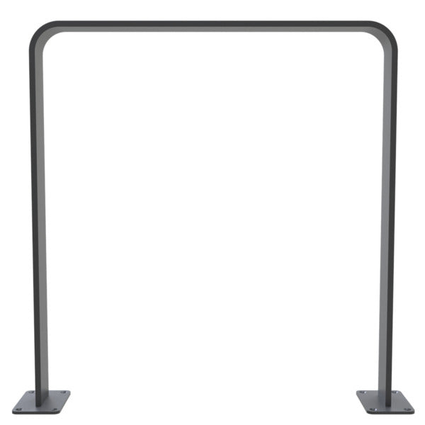Anlehnbügel aus Flachstahl 80 x 12 mm in gebogener Ausführung