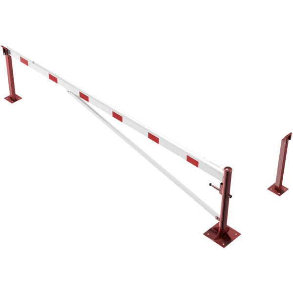 Drehschranke mit Auflagepfosten und Seilzugverstärkung