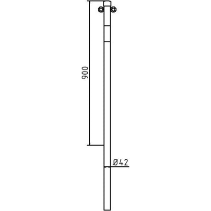 Absperrpfosten Stahlrohr Ø 42 x 2,5 mm ortsfest zum Einbetonieren