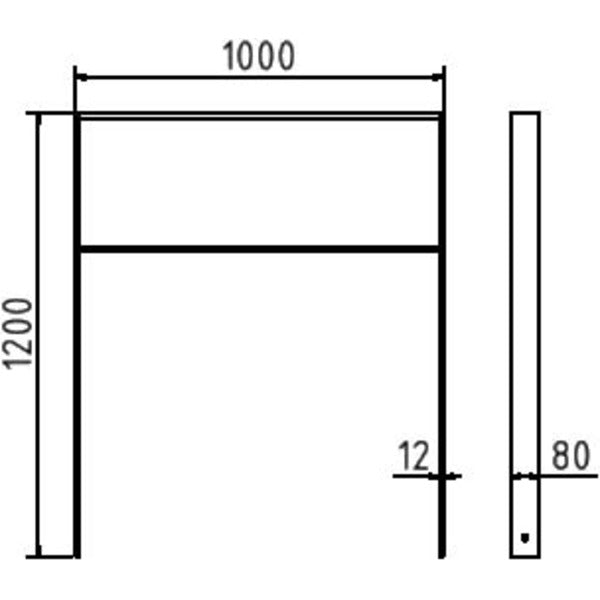 Anlehnbügel aus Flachstahl 80 x 12 mm