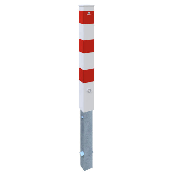 Absperrpfosten Stahlrohr 100 x 100 x 3 mm herausnehmbar mit Dreikantverschluss