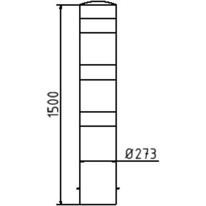 Absperrpoller Stahlrohr Ø 273 x 5 mm gelb / schwarz