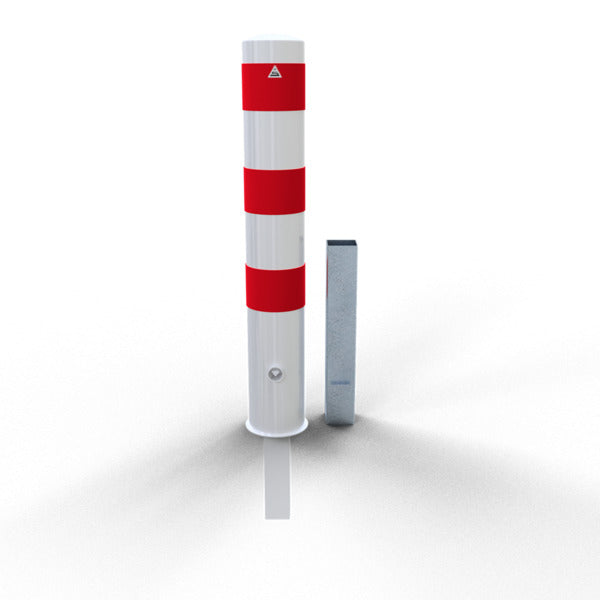 Absperrpoller Stahlrohr Ø 152 x 3,2 mm herausnehmbar mit Dreikantverschluss oder Profilzylinderschloss