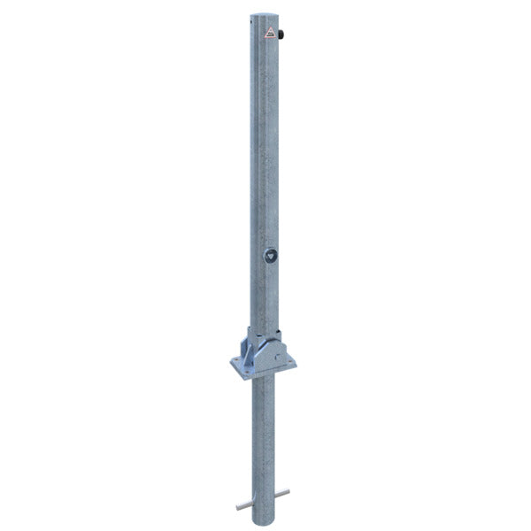 Absperrpfosten Stahlrohr Ø 76 x 2,6 mm umlegbar mit Dreikantverschluss