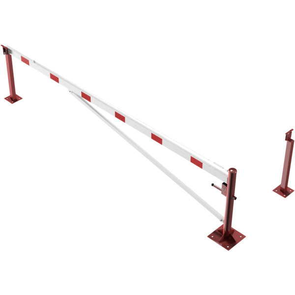 Drehschranke mit Auflagepfosten und Seilzugverstärkung