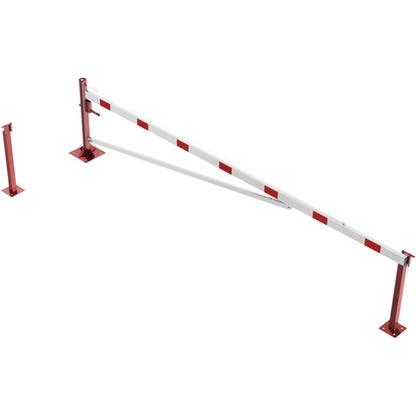 Drehschranke mit Auflagepfosten und Seilzugverstärkung