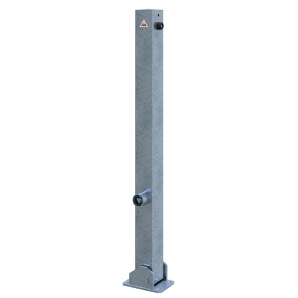 Absperrpfosten 70 x 70 mm umlegbar mit Dreikantverschluss