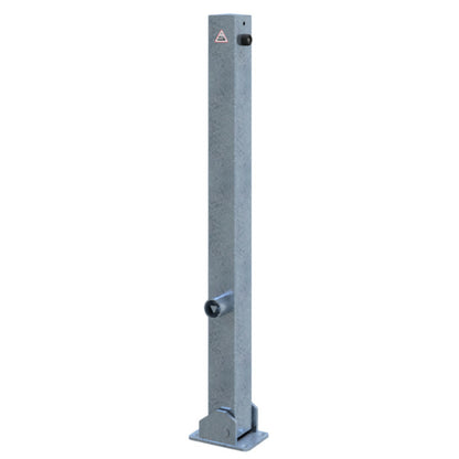 Absperrpfosten 70 x 70 mm umlegbar mit Dreikantverschluss