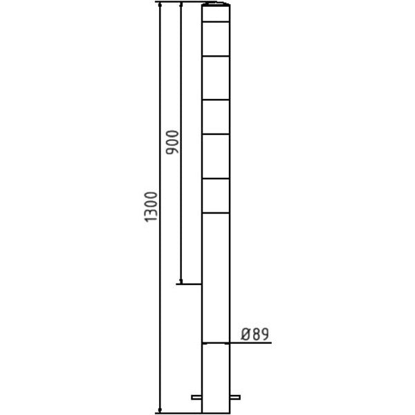 Absperrpfosten Stahlrohr Ø 89 x 2,9 mm ortsfest zum Einbetonieren