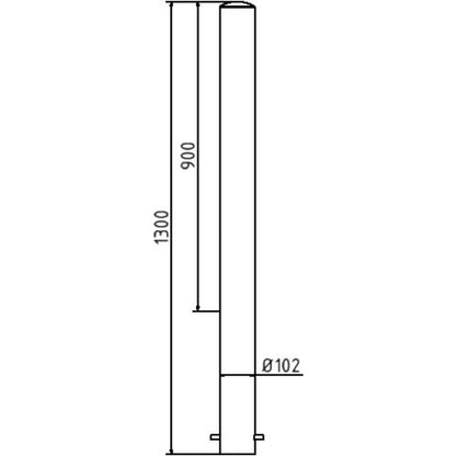 Absperrpfosten Stahlrohr Ø 102 x 2,9 mm ortsfest zum Einbetonieren