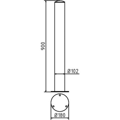 Edelstahlpfosten Ø 102 mm