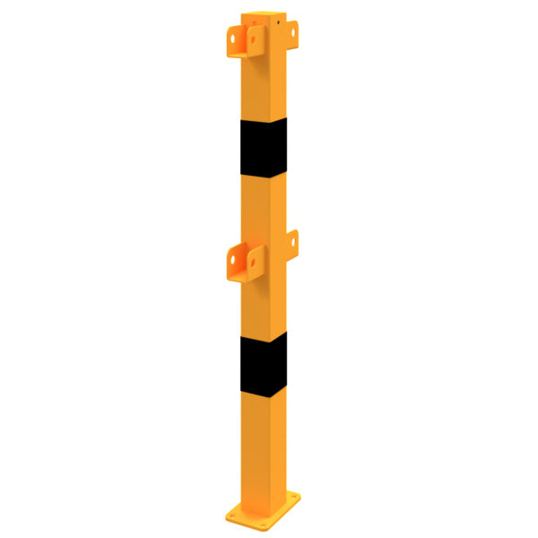 Standpfosten aus 70 x 70 mm Stahlrohr zum Aufdübeln