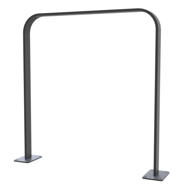 Anlehnbügel aus Flachstahl 50 x 12 mm in gebogener Ausführung