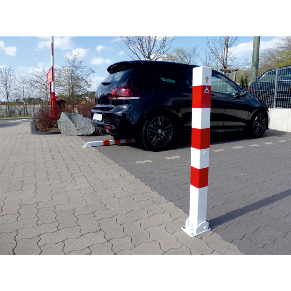 Absperrpfosten 70 x 70 mm umlegbar mit Profilzylinderschloss