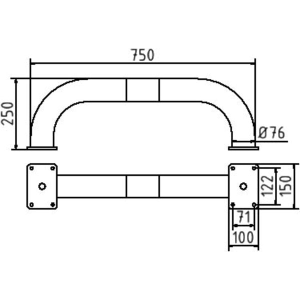 Rammschutzbügel Stahlrohr Ø 76 x 2,6 mm