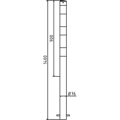 Absperrpfosten Stahlrohr Ø 76 x 2,6 mm ortsfest zum Einbetonieren