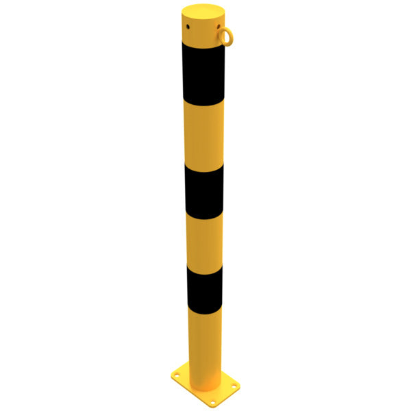 Absperrpfosten Stahlrohr Ø 76 x 2,6 mm gelb / schwarz
