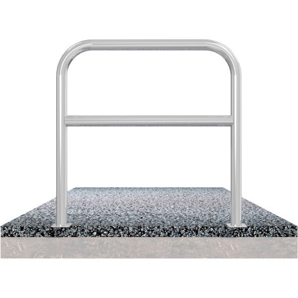 Rundbügel aus Stahlrohr Ø 60 x 2,5 mm mit Querholm für Dübelbefestigung