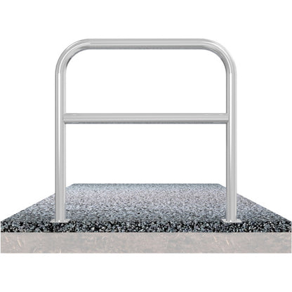 Rundbügel aus Stahlrohr Ø 60 x 2,5 mm mit Querholm für Dübelbefestigung