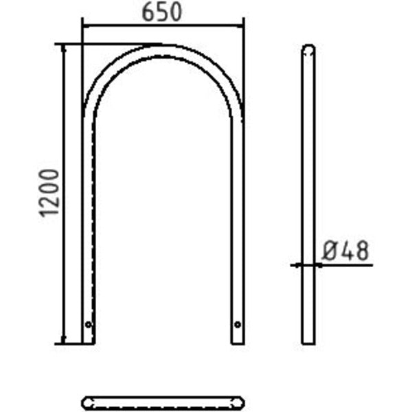 Rundbügel aus Stahlrohr Ø 48 mm x 2,5 mm zum Einbetonieren