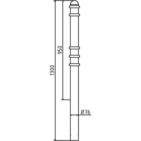 Absperr-Stilpfosten Serie 479B Ø 76 mm