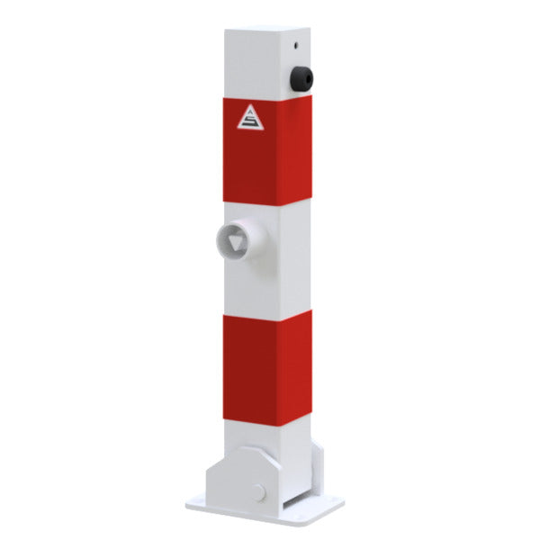Absperrpfosten 70 x 70 mm umlegbar mit Dreikantverschluss 500 mm Überflur
