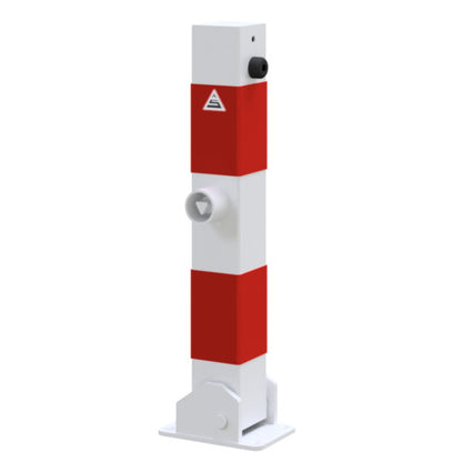 Absperrpfosten 70 x 70 mm umlegbar mit Dreikantverschluss 500 mm Überflur