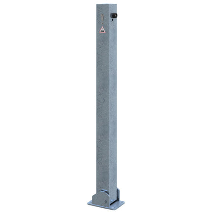 Absperrpfosten 70 x 70 mm umlegbar mit Profilzylinderschloss