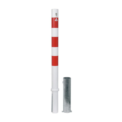 Absperrpfosten Stahlrohr Ø 76 x 2,6 mm herausnehmbar mit Profilzylinderschloss