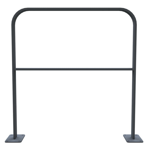 Anlehnbügel aus Flachstahl 50 x 12 mm in gebogener Ausführung