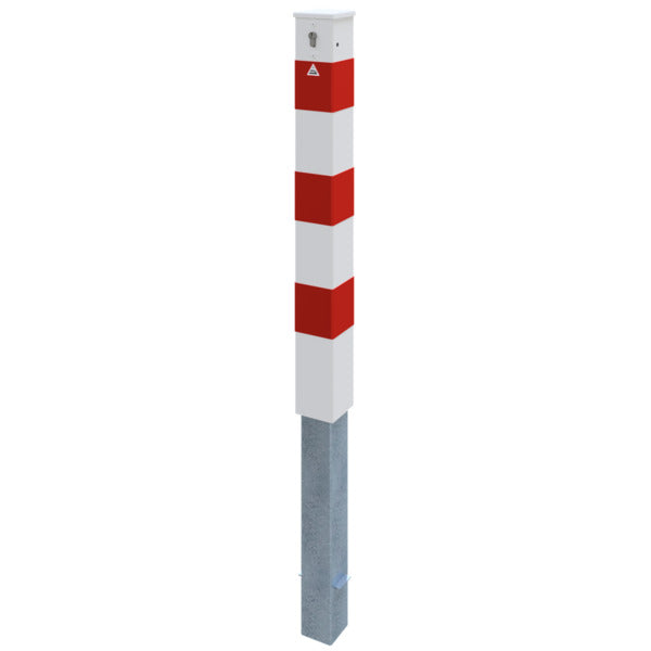 Absperrpfosten Stahlrohr 100 x 100 x 3 mm herausnehmbar mit Profilzylinderschloss