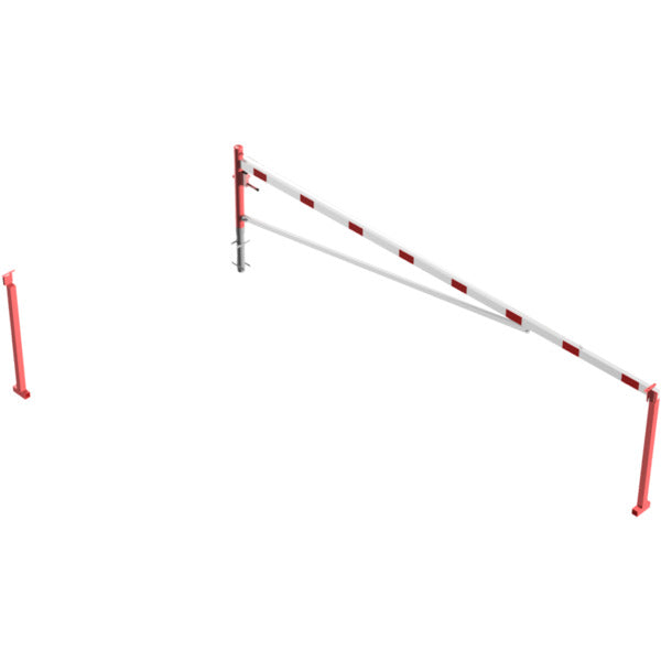 Drehschranke mit Auflagepfosten und Seilzugverstärkung