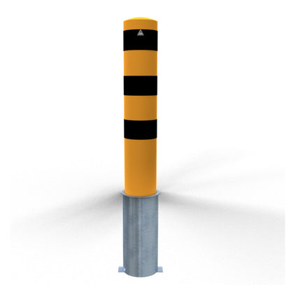 Absperrpoller Stahlrohr Ø 193 x 3,6 mm gelb / schwarz