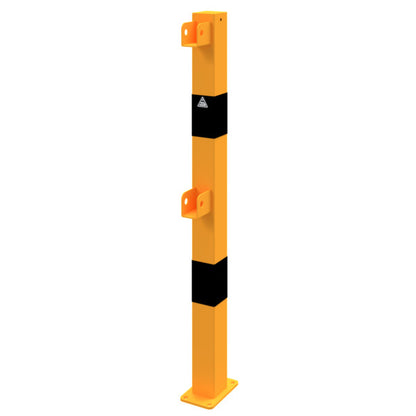 Standpfosten aus 70 x 70 mm Stahlrohr zum Aufdübeln