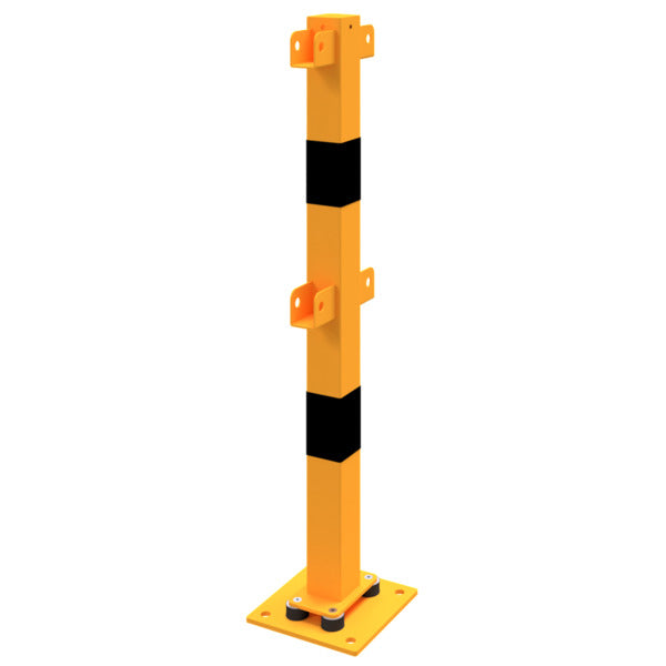 Standpfosten aus 70 x 70 mm Stahlrohr zum aufdübeln neigbar