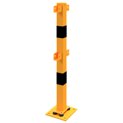 Standpfosten aus 70 x 70 mm Stahlrohr zum aufdübeln neigbar